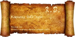 Kapusy Dénes névjegykártya